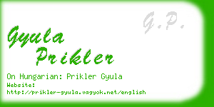 gyula prikler business card